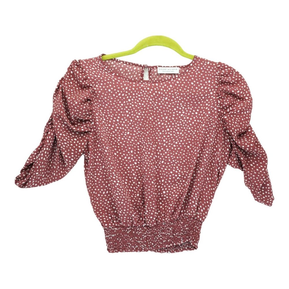 Paper‎ & Crane Top Adorable polka dot Blouse Shirt - Women's XS